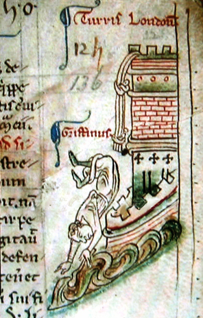 Flambard accomplished what many of later prisoners of the Tower tried but failed -- a successful escape.  Depicted here is a later, unsuccessful attempt, of XXXX who fell to his death in XXXX. 